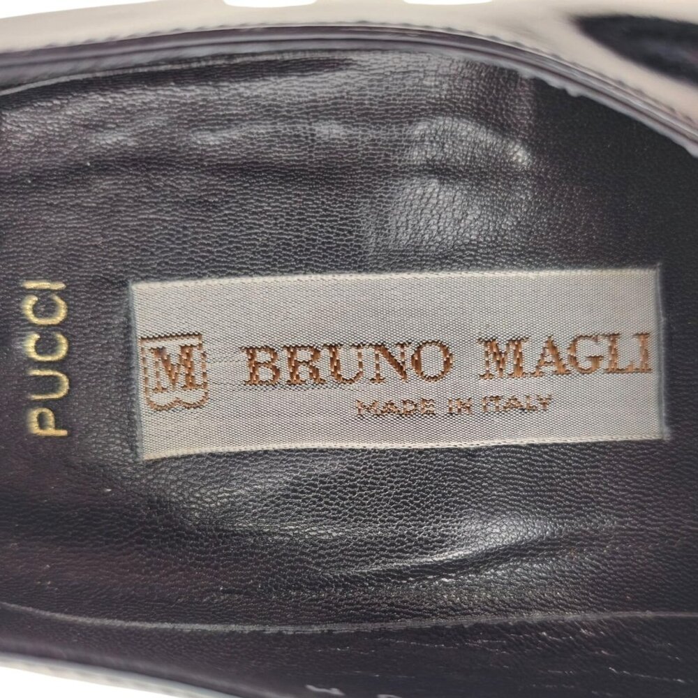 Bruno Magli Formal Opera Dress Shoes Men 7 Black Leather Tuxedo Bow Loafer Italy - Picture 8 of 12